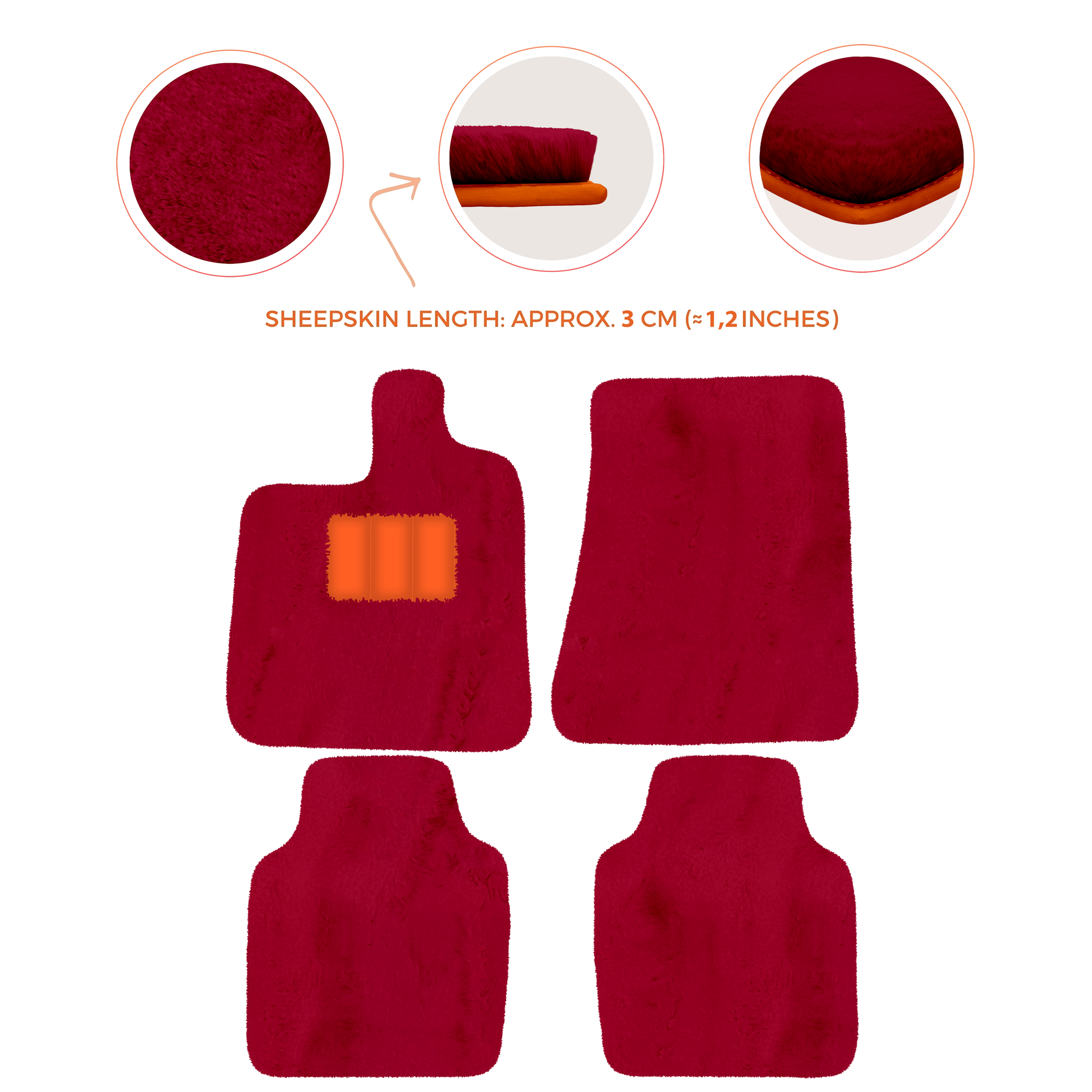 Premium Luxury Sheepskin Floor Mats for Ferrari Roma (2021-2024)