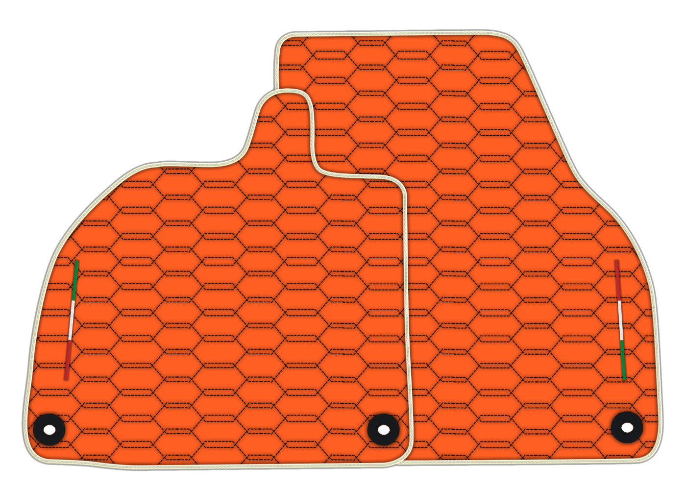 Orange Leather Floor Mats for Lamborghini Revuelto (2024-2026)
