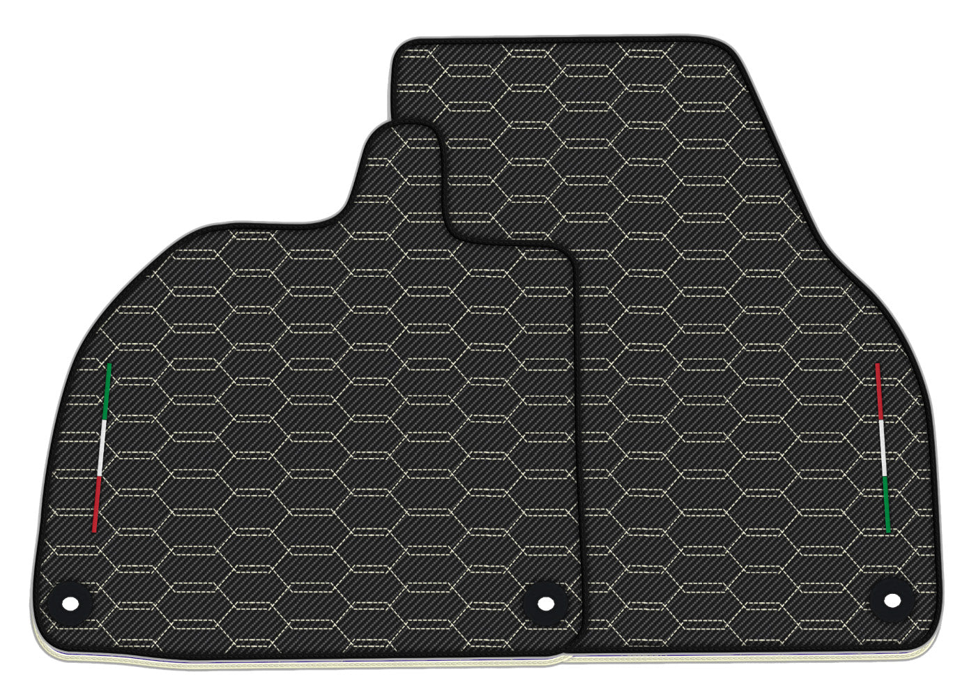Luxury Black Carbon Fiber Leather Floor Mats for Lamborghini Revuelto