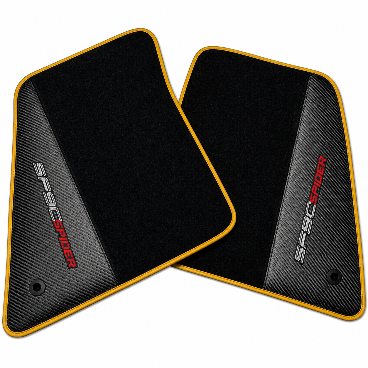 Red Floor Mats for Ferrari SF90 Stradale (2019-2024) with Leather