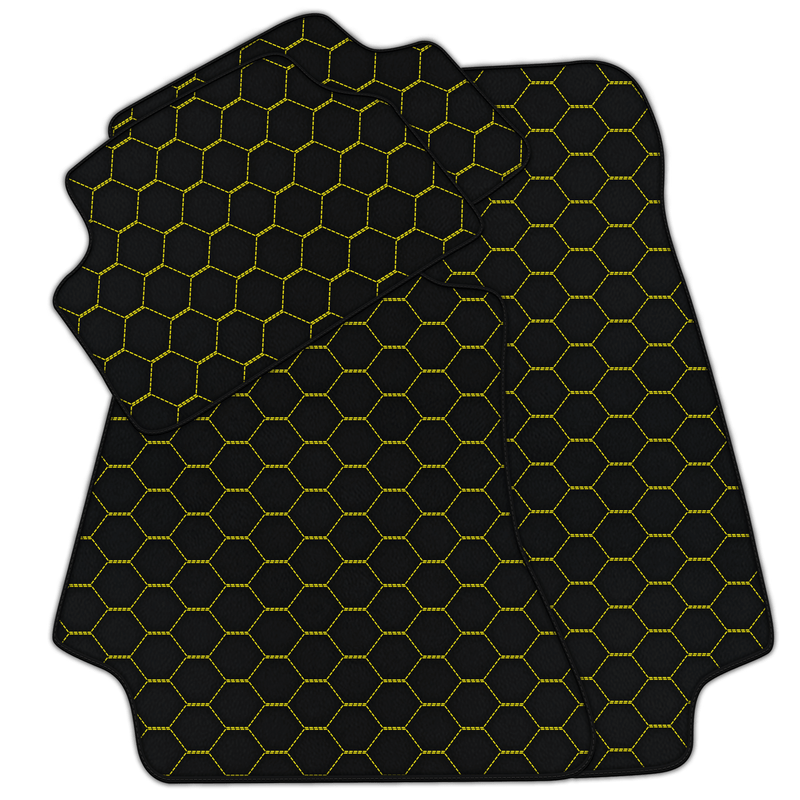 Customizable Leather Floor Mats with Symmetrical Hex Pattern for Mercedes Benz EQE-Class X294 (2023-2024)