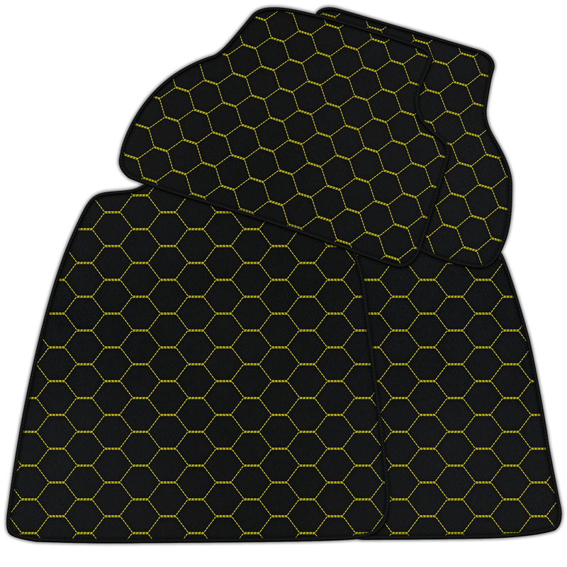 Customizable Leather Floor Mats with Symmetrical Hex Pattern for Audi A8 D5 (2017-2023)
