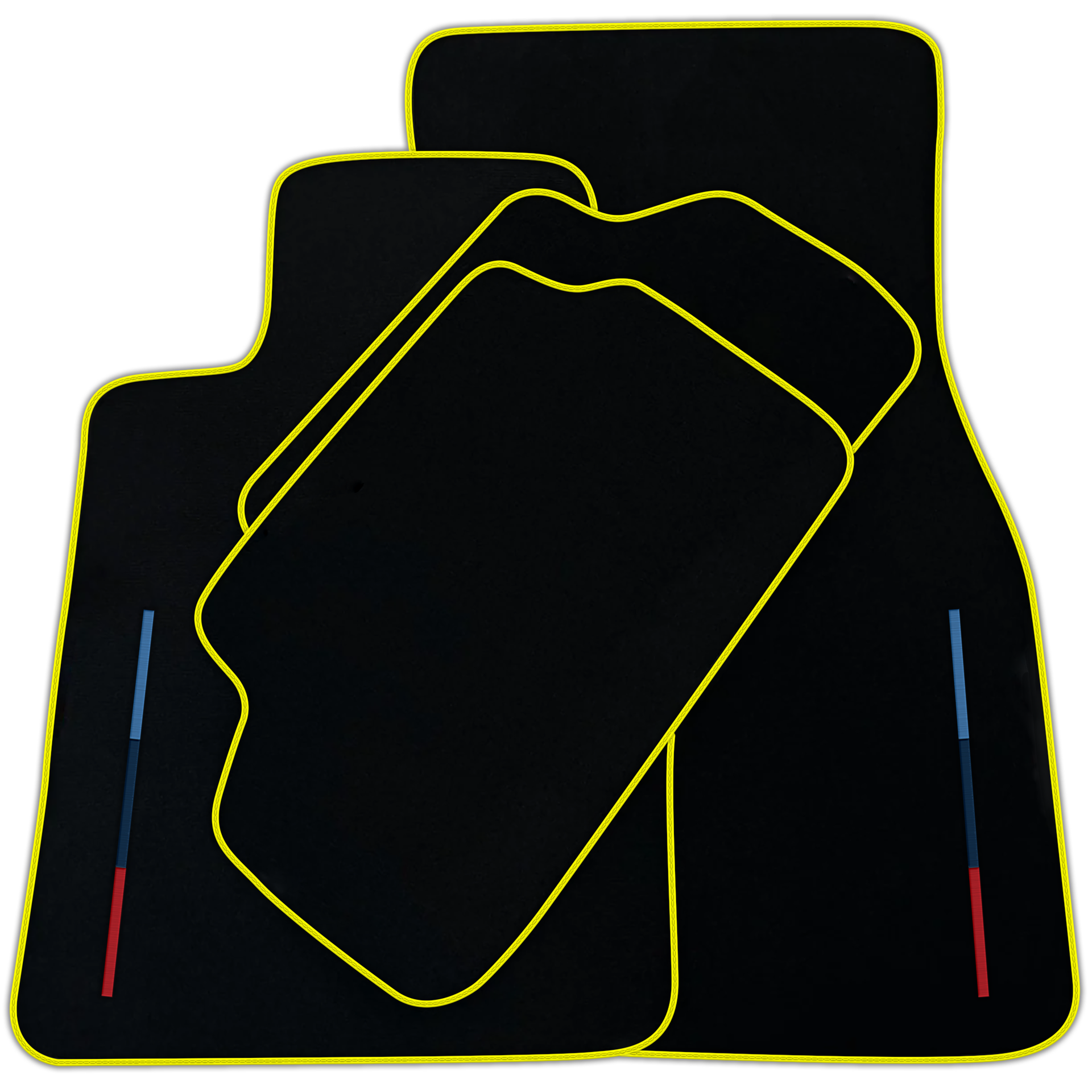 Black Floor Mats for BMW iX (2022-2024) with Color Stripes Tailored Set Perfect Fit | Various Trim Colors