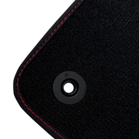 Black Floor Mats for Lamborghini Urus with Bordeaux Alcantara Leather