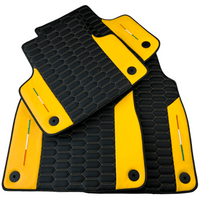 Black Floor Mats for Lamborghini Urus with Yellow Leather - AutoWin