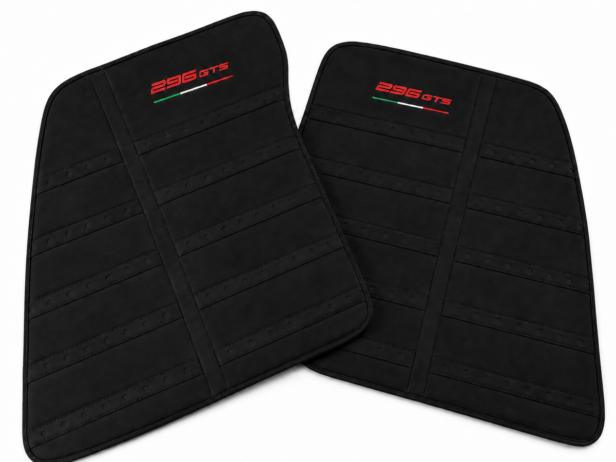 Customizable Leather Floor Mats with Square Pattern for Ferrari 296 GTS (2022-2025)