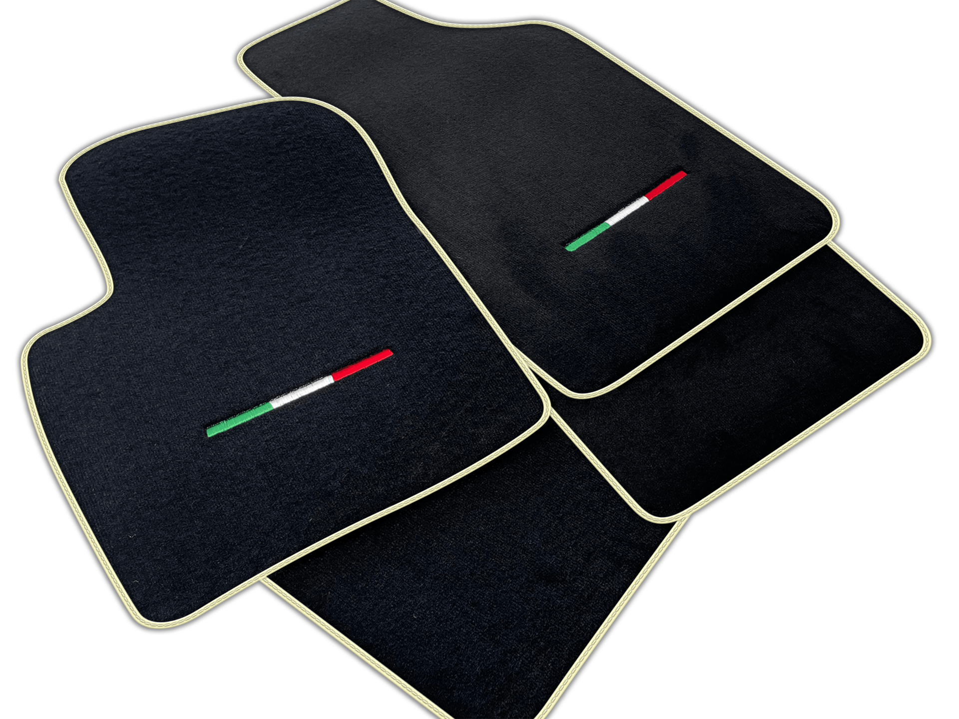 Italian Edition Black Floor Mats for Fiat 500e (2020-2024) 3+1