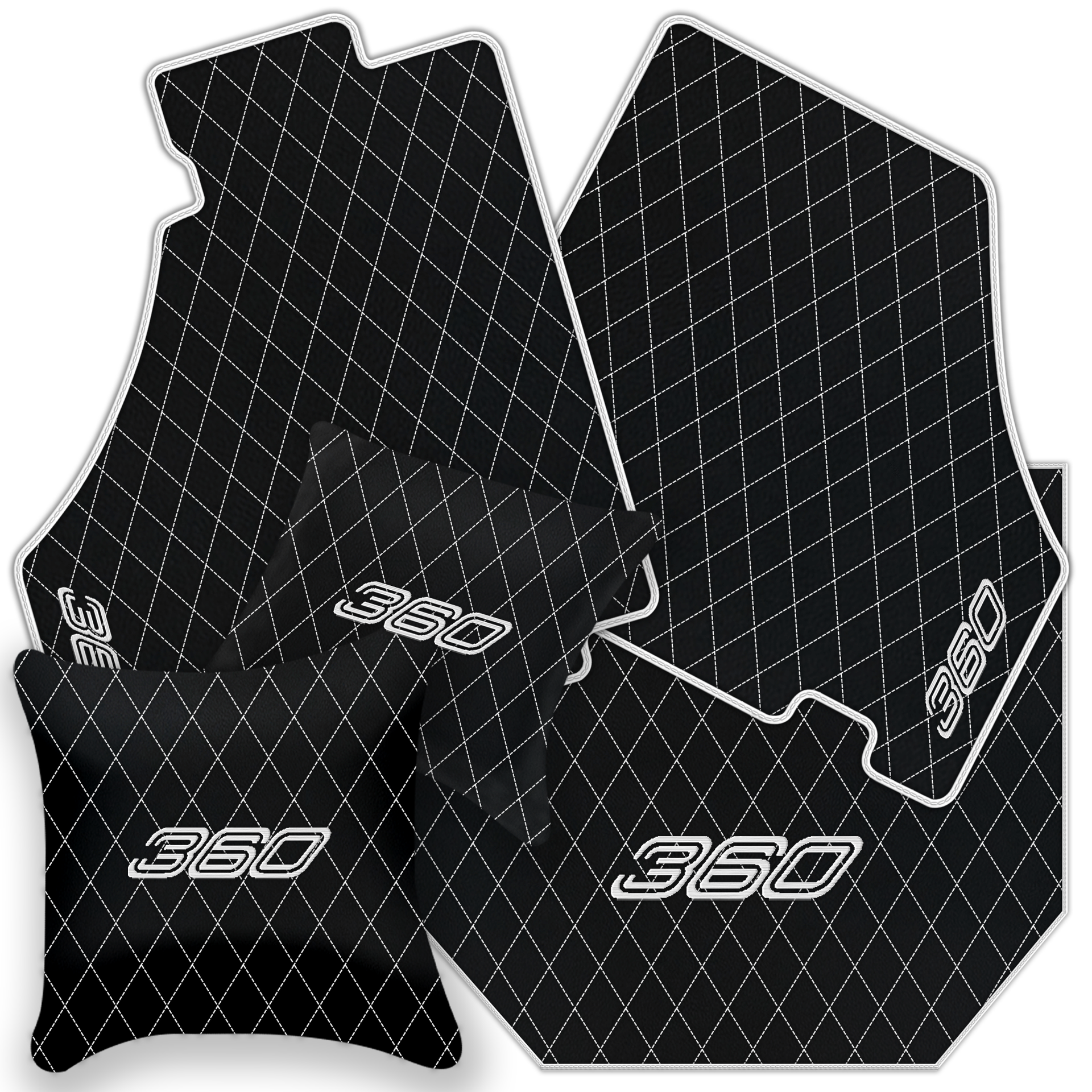 Premium Black Leather Floor Mats for Ferrari F430 (2004-2009)
