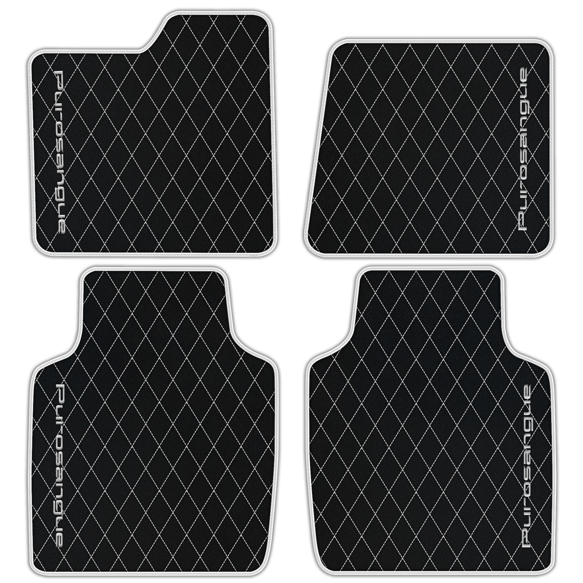 Premium Black Leather Floor Mats for Rolls Royce Shadow (1965-1977)