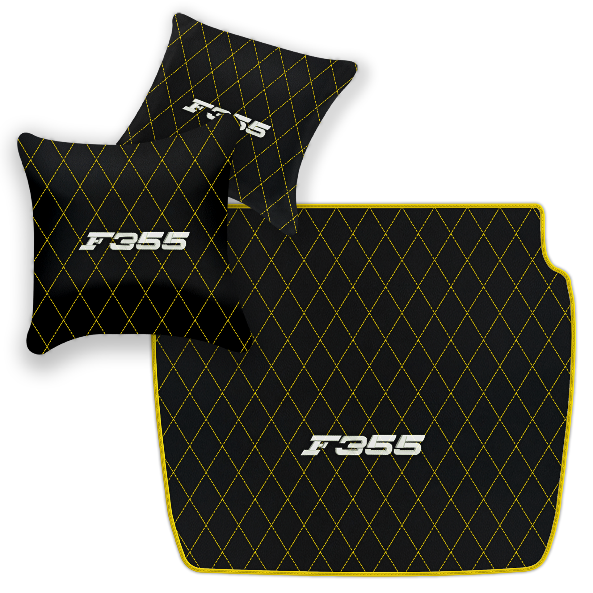 Luxury Black Leather Floor Mats for Ferrari 488 Spider (2016-2022)
