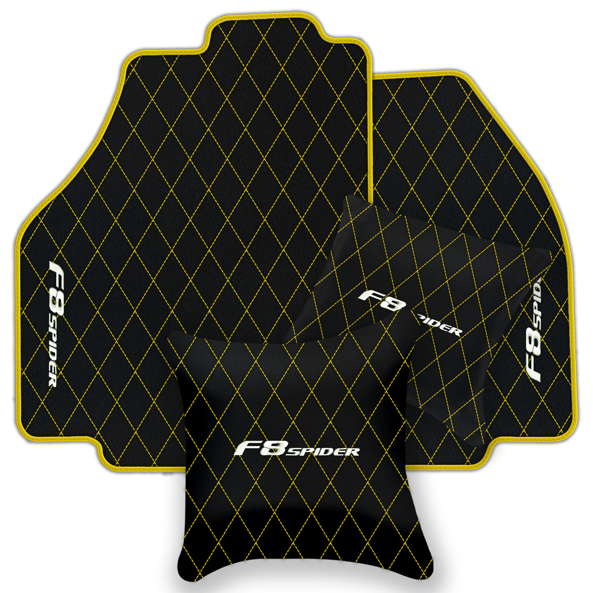 Premium Black Leather Floor Mats for Ferrari 456 (1992-2003)