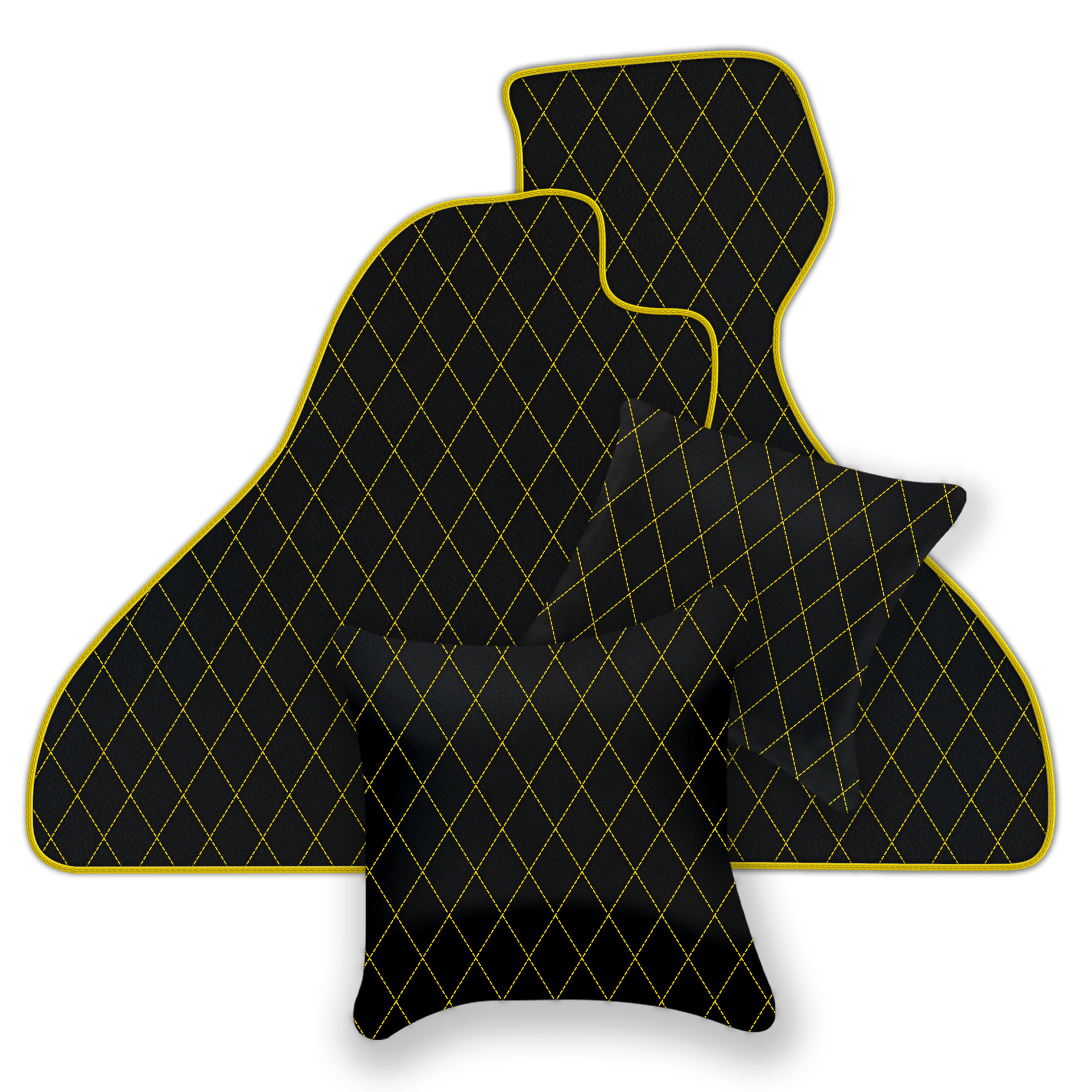 Premium Black Leather Floor Mats for Ferrari F8 Tributo (2019-2023)