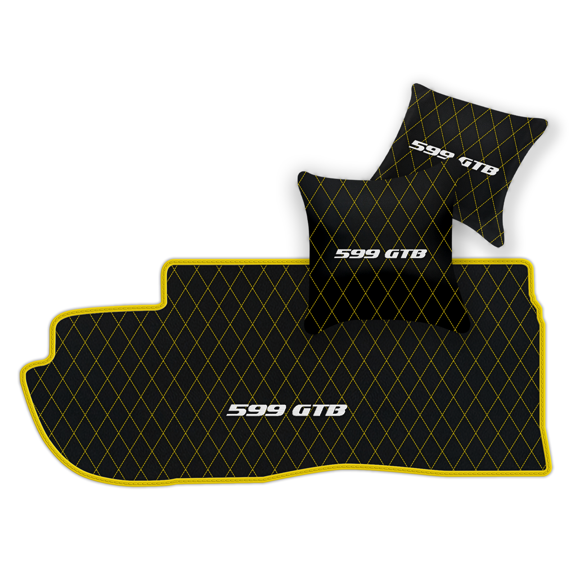 Custom Black Leather Floor Mats for Ferrari 599 Coupe (2006-2012)