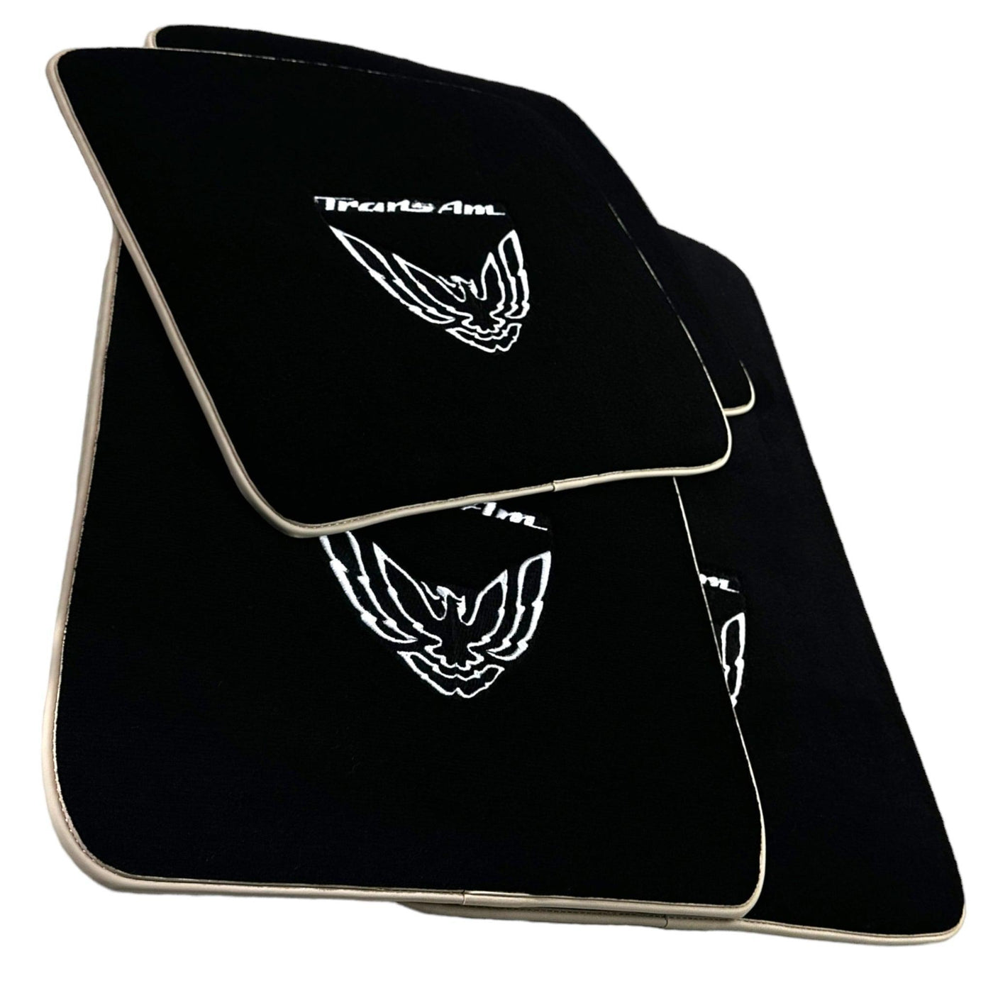 Black Floor Mats Beige Trim for Pontiac FireBird (1970-1981) Trans Am - AutoWin