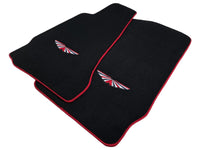 Black Floor Mats For Aston Martin DB9 (2004-2016) Red Trim - AutoWin
