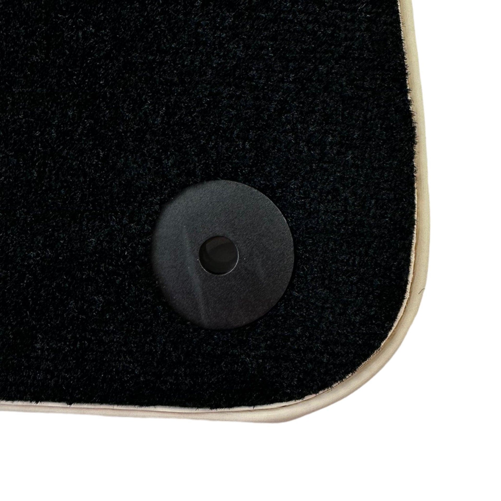 Black Floor Mats For Audi A6 - C8 Sedan (2018-2023) Beige Trim - AutoWin