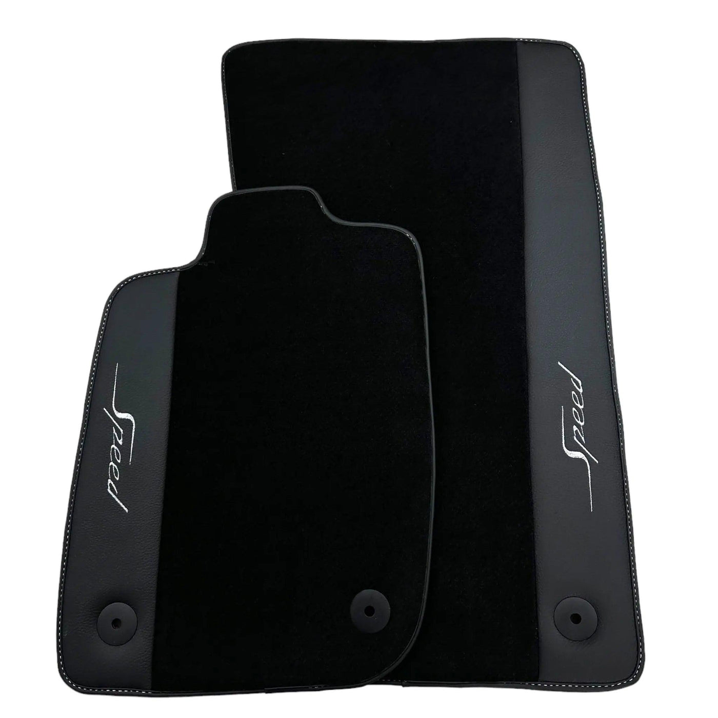 Black Floor Mats For Bentley Continental GT (2018–2023) Speed with Leather - AutoWin