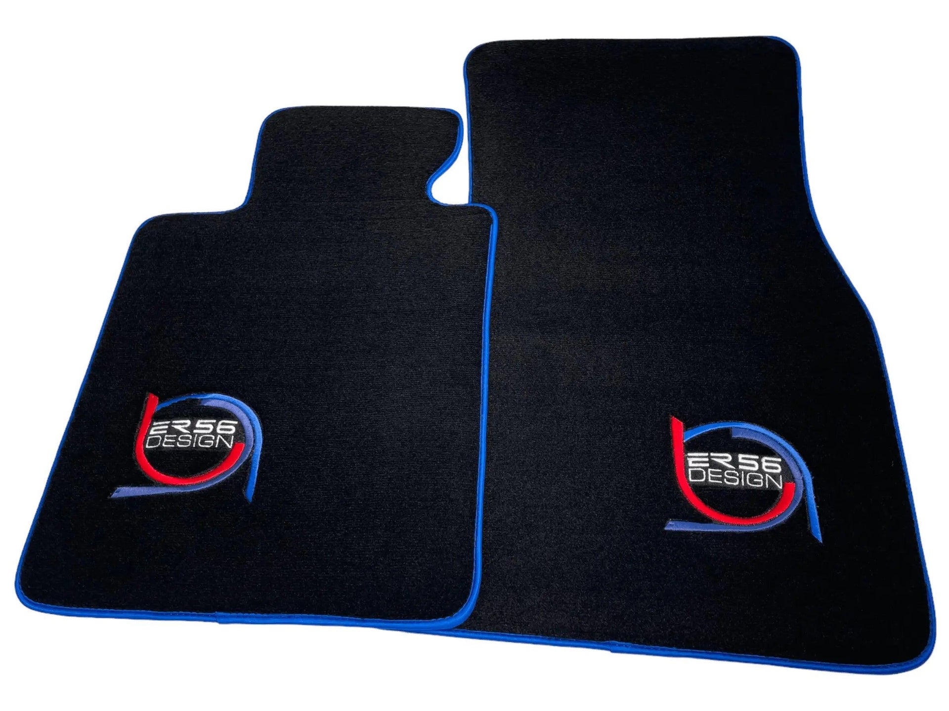 Black Floor Mats For BMW 5 Series E34 Sedan ER56 Design Limited Edition Blue Trim - AutoWin