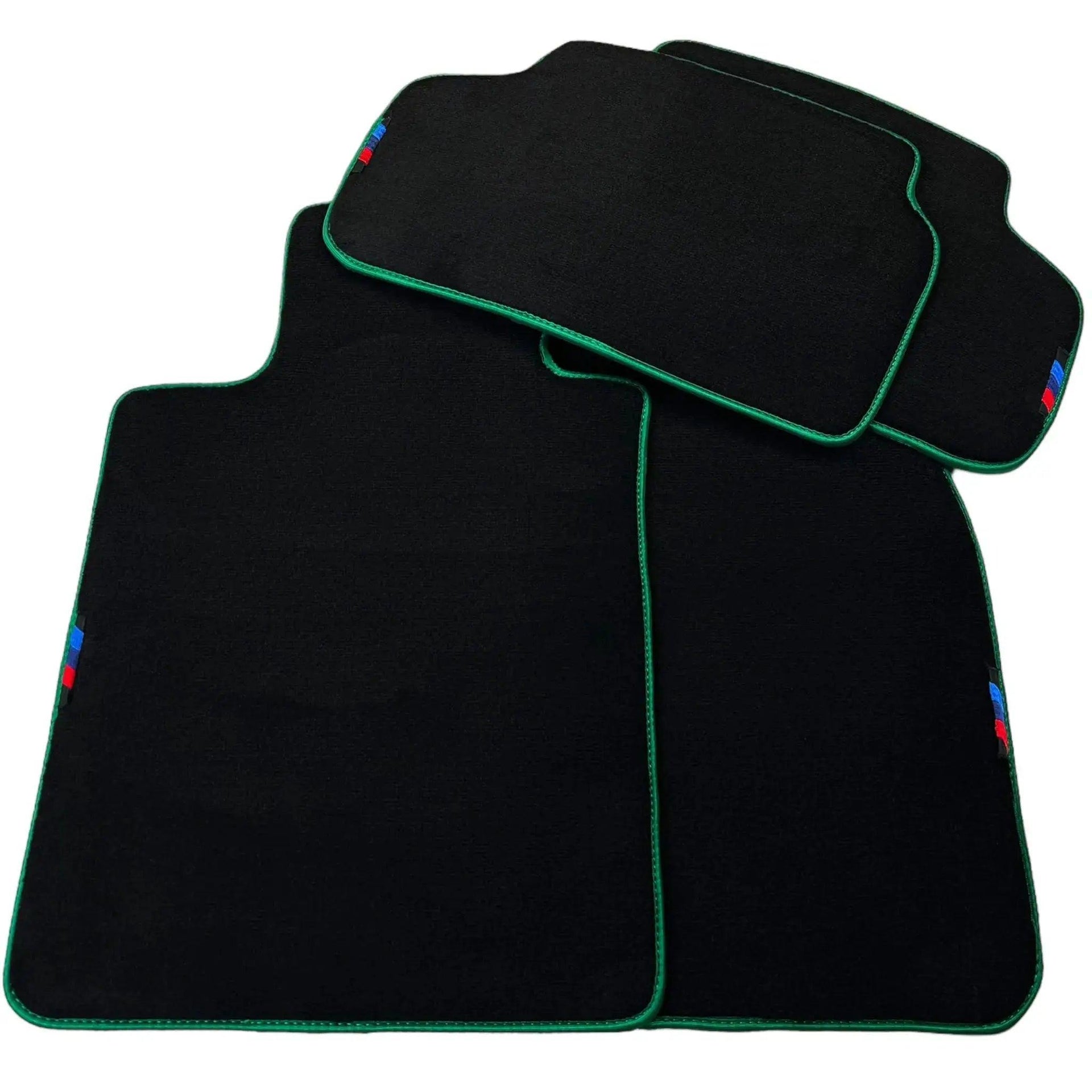 Black Floor Mats For BMW 5 Series E39 | Green Trim - AutoWin