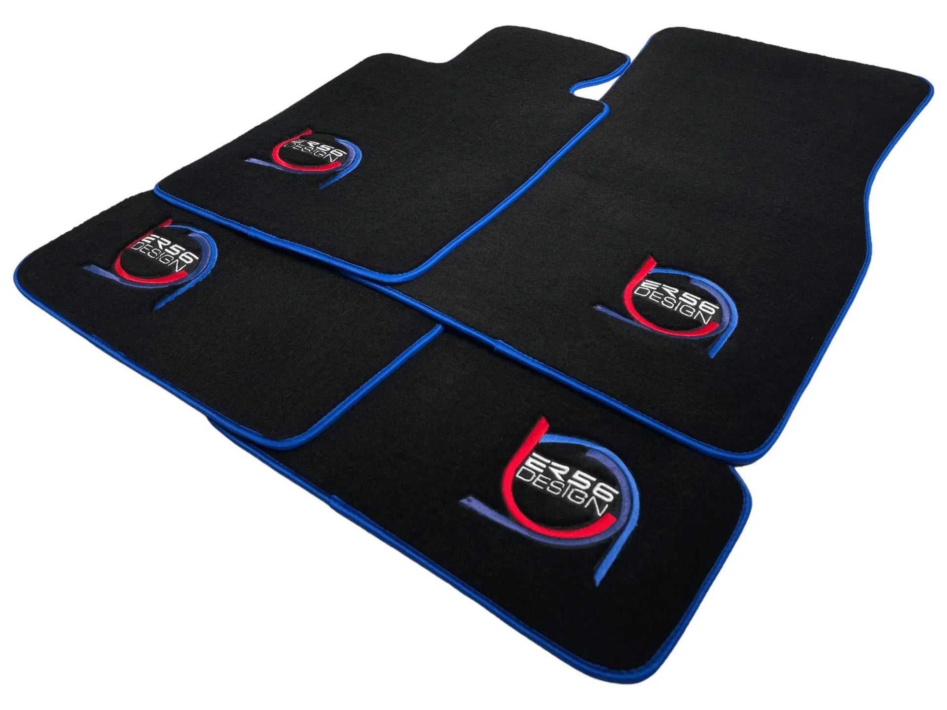 Black Floor Mats For BMW M4 G83 Convertible ER56 Design Limited Edition Blue Trim - AutoWin