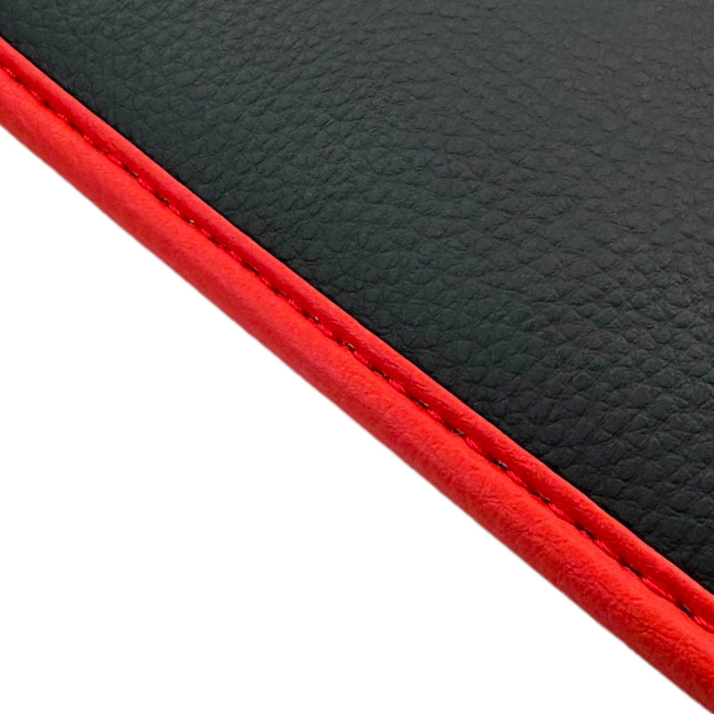 Black Floor Mats for Ferrari 296 GTS (2022-2024) with Leather and Red Trim - AutoWin