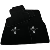Black Floor Mats For Ford Mustang V (2004-2010) With Pony - AutoWin