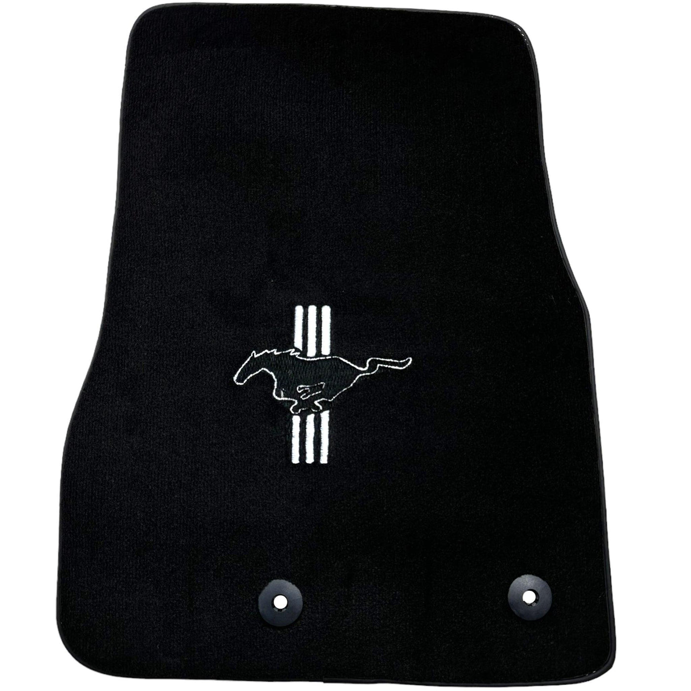Black Floor Mats For Ford Mustang V FL (2011-2014) With Pony - AutoWin