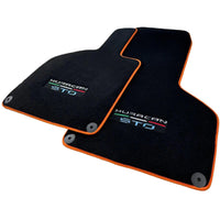 Black Floor Mats for Lamborghini Huracan STO with Orange Trim - AutoWin