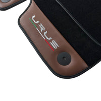Black Floor Mats for Lamborghini Urus With Brown Leather - AutoWin