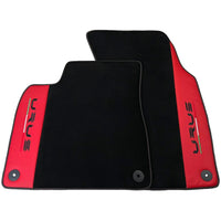 Black Floor Mats for Lamborghini Urus with Red Nappa Leather - AutoWin
