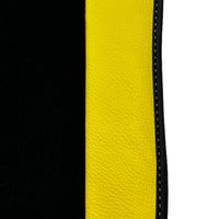 Black Floor Mats For McLaren 720S Year 2017-2021 With Yellow Leather - AutoWin