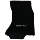 Black Floor Mats For Nissan 300ZX (1990-2000) with White Trim - AutoWin