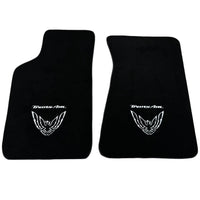 Black Floor Mats for Pontiac FireBird (1970-1981) with Trans Am Logo - AutoWin