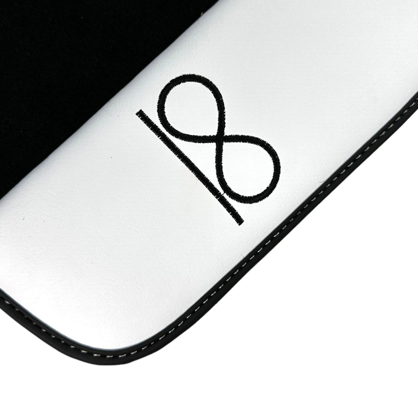 Black Floor Mats For Rolls Royce Black Badge Cullinan White Leather - AutoWin