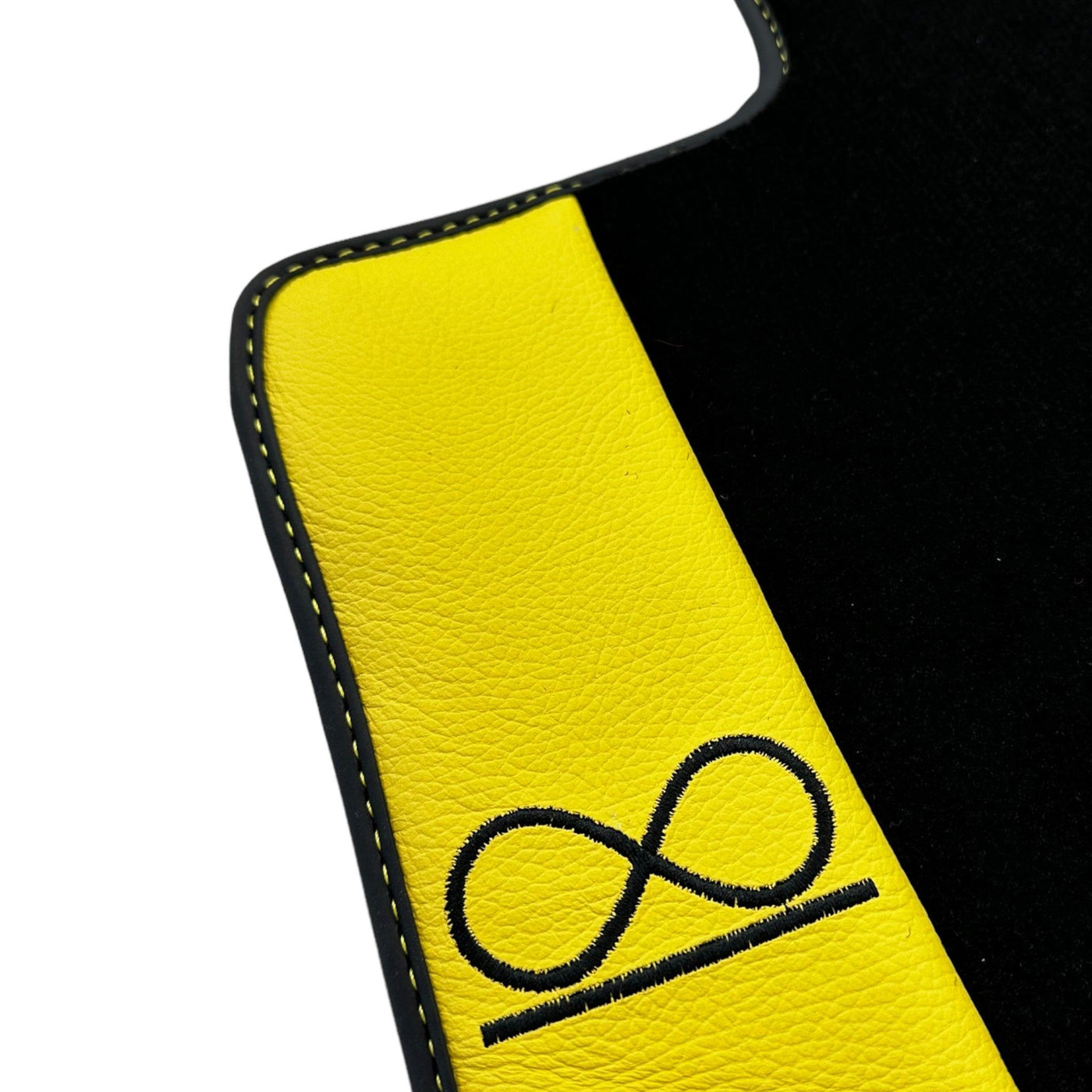 Black Floor Mats For Rolls Royce Black Badge Cullinan Yellow Leather - AutoWin