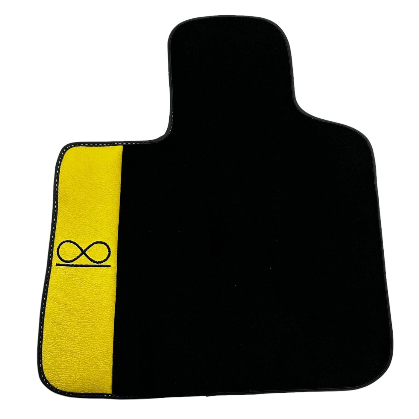 Black Floor Mats For Rolls Royce Black Badge Cullinan Yellow Leather - AutoWin