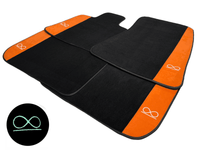 Black Floor Mats For Rolls Royce Spectre (2023-2024) Orange Alcantara Leather - AutoWin