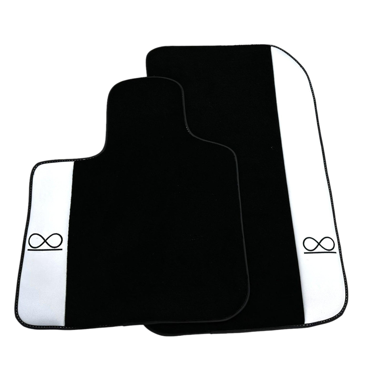 Black Floor Mats For Rolls Royce Spectre (2023-2024) White Leather - AutoWin