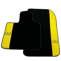 Black Floor Mats For Rolls Royce Spectre (2023-2024) Yellow Leather - AutoWin