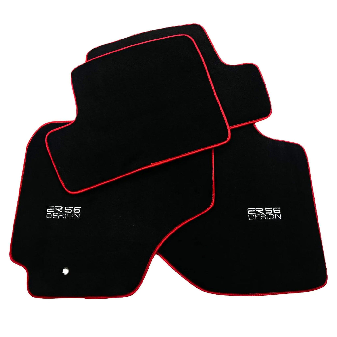 Black Floor Mats For Toyota RAV4 (2000-2003) ER56 Design with Red Trim - AutoWin