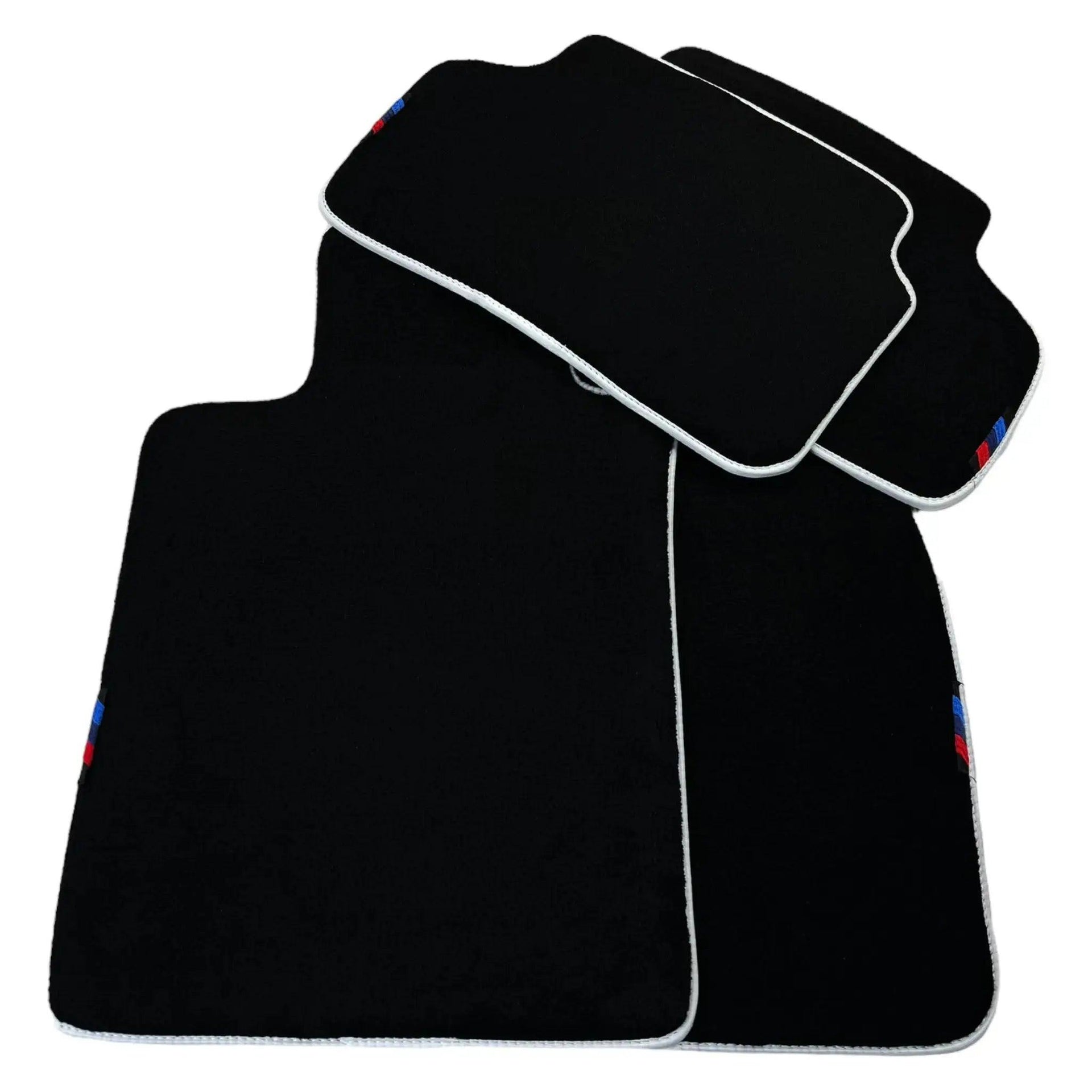 Black Mats For BMW 8 Series E31 2-door Coupe | White Trim - AutoWin