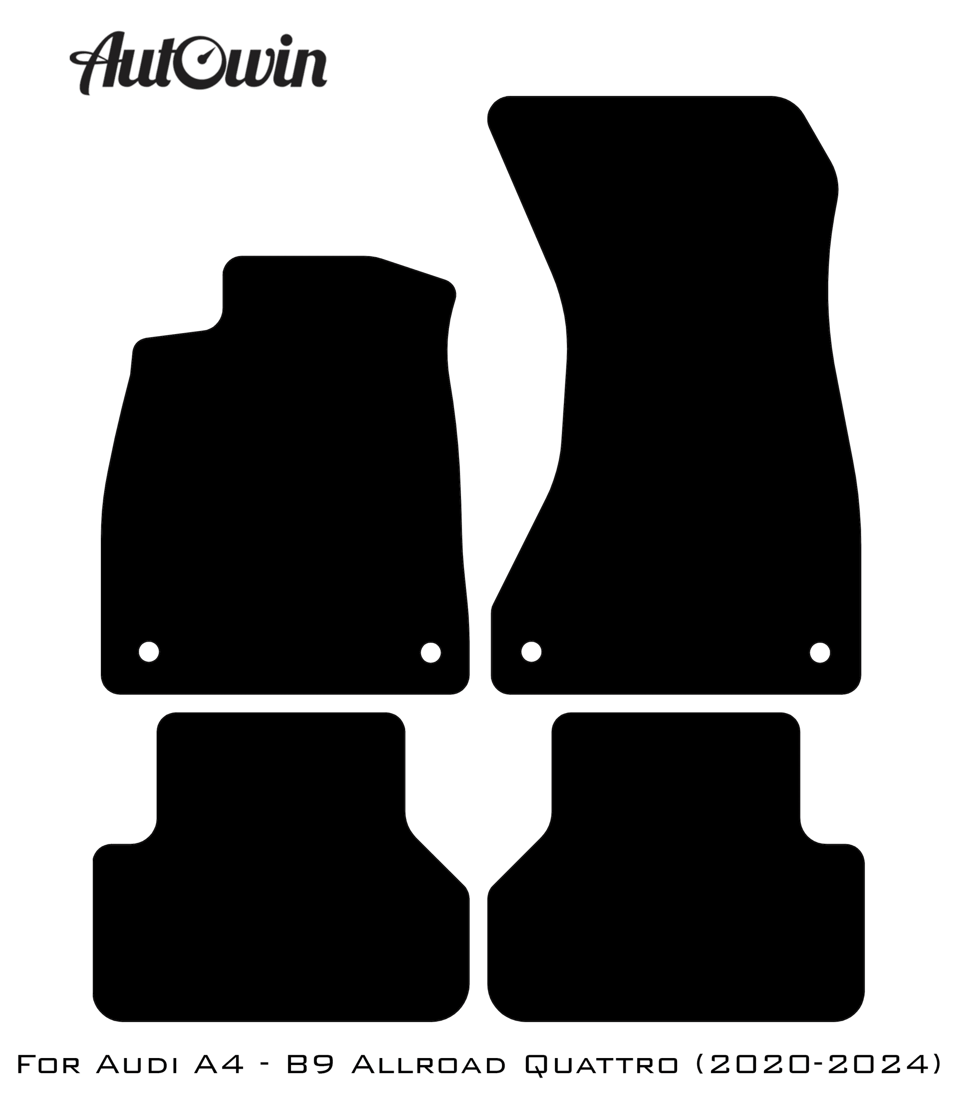 Blue Floor Mats for Audi A4 - B9 Allroad Quattro (2020-2024) | ER56 Design - AutoWin