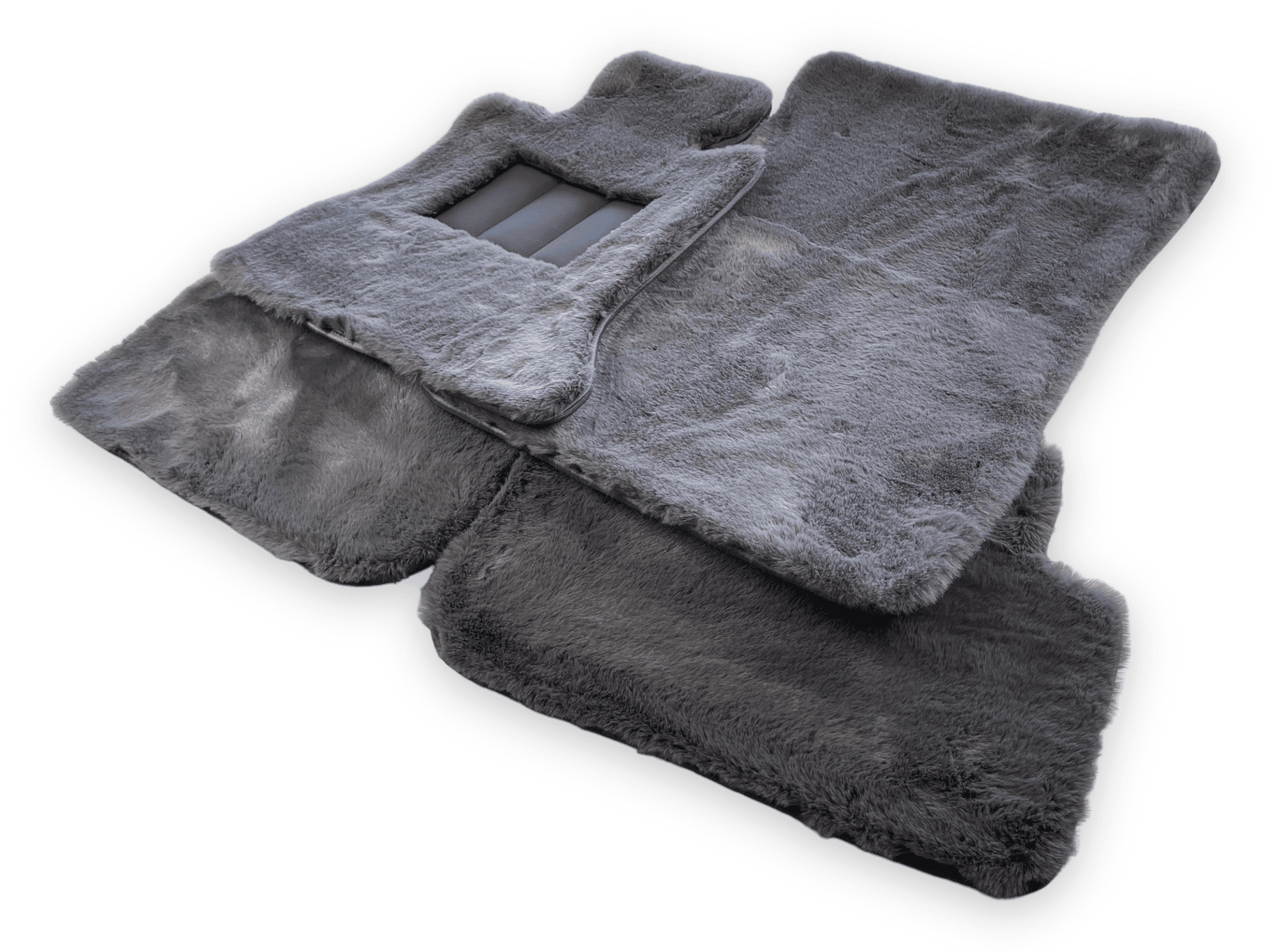 Dark Gray Sheepskin Floor Mats For Rolls Royce Spectre (2023-2024) Er56 Design Brand - AutoWin