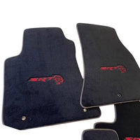 Floor Mats For Dodge Challenger Srt 2011-2021 With Emblem Tailored Black Carpets - AutoWin