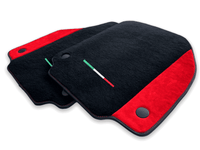 Floor Mats For Ferrari 458 Speciale (2012-2015) Red Alcantara Leather - AutoWin