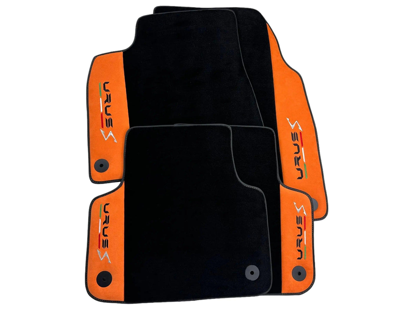 Floor Mats Set with Trunk Mat For Lamborghini Urus S With Orange Alcantara Leather - AutoWin