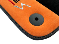 Floor Mats Set with Trunk Mat For Lamborghini Urus S With Orange Alcantara Leather - AutoWin