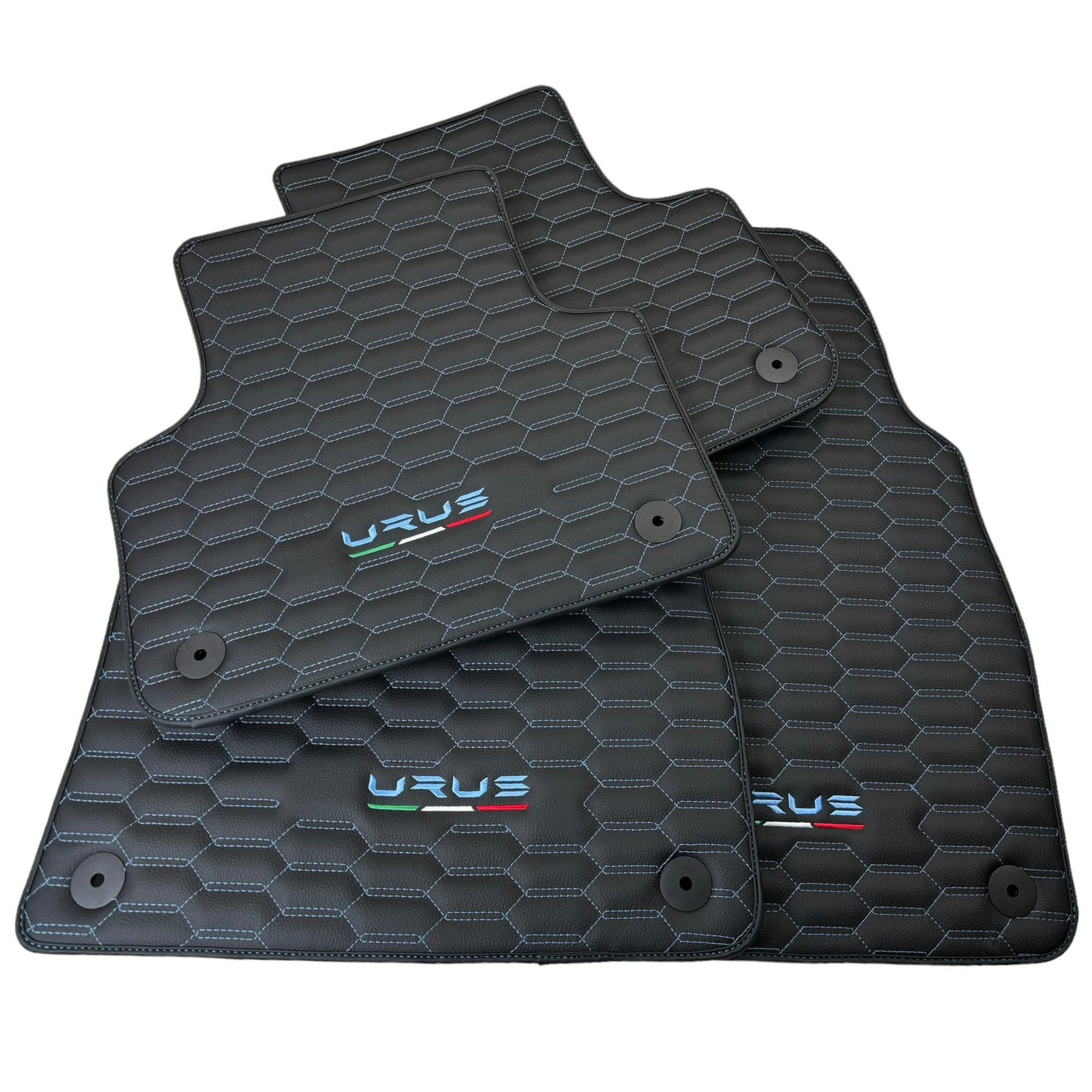 Floor Mats Set with Trunk Mat for Lamborghini Urus with Black Leather - AutoWin