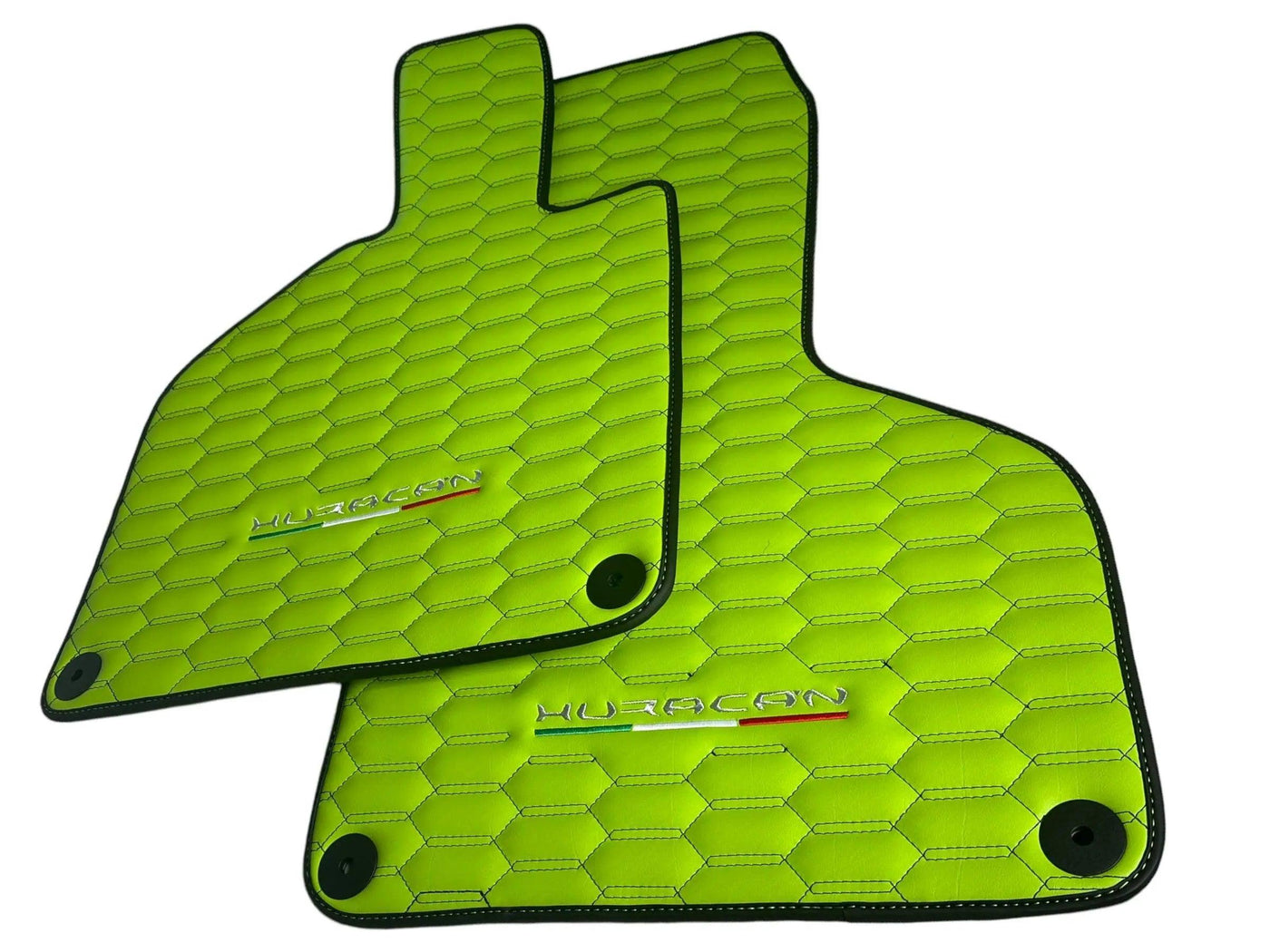 Green Leather Floor Mats for Lamborghini Huracan - AutoWin