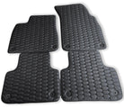 Customizable Black Stitched Leather Floor Mats for Audi Q5 FY Hybrid (2017-2023) - AutoWin